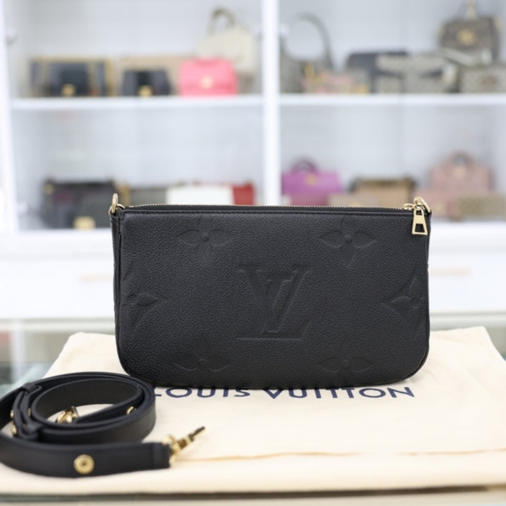 Louis Vuitton Multi Pochette Monogram Empreinte Leather Bag In Black - Picture 2 of 7